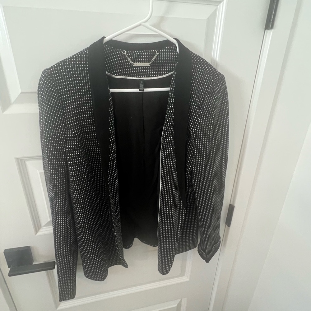 White House Black Market Black and White Patterned Jacket